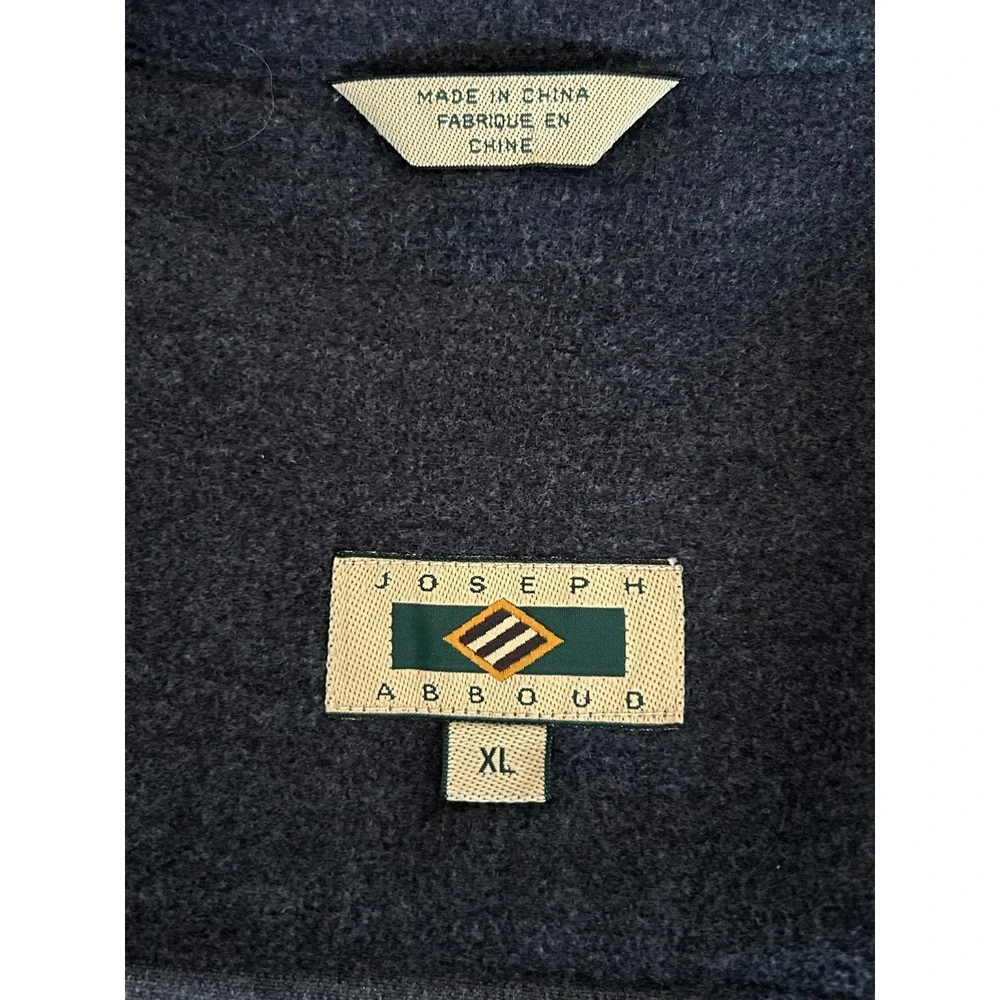 Joseph Abboud Mens XL Full Zip Jacket Charcoal Gray Rayon Blend‎ Lightweight